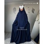 Yüsra Collection Ayrobin Elbise ve Uzun Sufle 2’li Takım - Lacivert - Standart