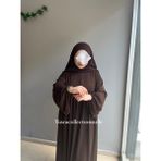 Yüsra Collection Ferace Tesettür Menekşe Elbise - Acı Kahve - Standart