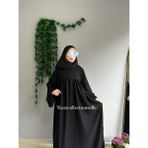 Yüsra Collection Ferace Tesettür Menekşe Elbise - Siyah - Standart