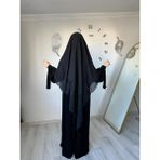 Yüsra Collection Liza Elbise ve Uzun Sufle 2’li Takım - Siyah - Standart