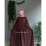 Yüsra Collection Tesettür Ayrobin Elbise ve Sufle Takım - Acı Kahve - Standart