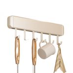 YUSSEQDD Mutfak Kanca Rafı Kaşık Kürek Mutfak Eşyaları Askı Çubuğu Depolama Güçlü Tartım Yeteneği Paslanmaz Çelik Vb. Spatulalar , beyaz 30cm