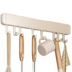 YUSSEQDD Mutfak Kanca Rafı Kaşık Kürek Mutfak Eşyaları Askı Çubuğu Depolama Güçlü Tartım Yeteneği Paslanmaz Çelik Vb. Spatulalar , beyaz 40cm