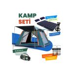 Yussraw 4-6 kişi kamp çadırı seti taşınabilir otomatik 240*240*155+lamba+yatak+yastık+pompa+hoparlör