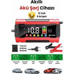 Yussraw AUHMA12V 8A Akıllı Akü Şarj Cihazı 12V 8A LCD Ekranlı Pulse Repair Otomatik Akü Şarj & Desülfatör