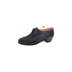 Yusuf Shoes Çarşamba Ayakkabısı Yumurta Topuk Hakiki Deri Bağlı Kundura - Siyah