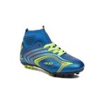 Yusuf Shoes Yusufshoes Lion Boğazlı Çocuk Yetişkin Çoraplı Halı Saha Futbol Ayakkabısı - Mavi - Sarı
