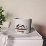 Yuugi Ceramic El Yapımı Seramik Kupa Bardak | Moody Inek Tasarımlı Kupa | Hayvan Figürlü Sevgililer Günü Hediyesi - 200 ml - Siyah - Beyaz - Kahverengi