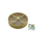 Yuvarlak 4 Bölmeli=2In1=Bölmesiz Çok Amaçlı Kutu Ahşap Bambu Servis Sunum Tepsi - Tahtası 22Cm (5433)
