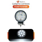 Yuvarlak 9 Led Çalışma Lambası 12V 24V Off Road Sis Farı Projektör Atv Utv Traktör