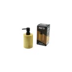 YUVARLAK AHŞAP BAMBU SIVI SABUNLUK SİYAH PLASTİK POMPA ÇAP: 8CM - Y: 11CM (5324)