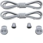 Yuvarlak, Akıllı, Kilitle, Tak-Bırak Bağcık, Yeni Nesil, Bağlamaya Gerek Olmayan Bot, Spor, Klasik Ayakkabı Bağcığı,Elastik 100 cm (Çizgili Gri)