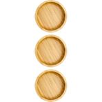 Yuvarlak Bambu Orta Boy Çok Amaçlı Kase, Bambu Çerezlik, Sunum Tabağı 16 cm Orta Boy Sunum 3 Adet