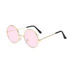 Yuvarlak Cam John Lennon Tarzı Gold Pembe Gözlük