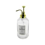 YUVARLAK CAM ŞİŞE - ŞEFFAFSIVI SABUNLUK 500ML POMPA - MUSLUK AYRIK MODEL BAŞLI (5122)