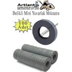 Yuvarlak Delikli Mıknatıs Mini 100 Adet 15x3 mm Mini Mıknatıs Seramik Kömür Mıknatıs Nişan Düğün Sünnet Çok Amaçlı Süsle