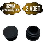 Yuvarlak Demir Profil Iç Tapa Geçme Plastik Ayak Geçme Koruma PLASTIĞI(32MM)(SİYAH) - Siyah - SİYAH - 2 ADET