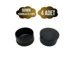Yuvarlak Demir Profil İç Tapa Geçme Plastik Ayak Geçme Koruma Plastiği(60Mm)(Siyah) Siyah 60Mm Siyah - 4 Adet