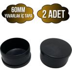 Yuvarlak Demir Profil Iç Tapa Geçme Plastik Ayak Geçme Koruma PLASTIĞI(60MM)(SİYAH) - Siyah - SİYAH - 2 ADET