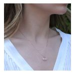 Yuvarlak Göz Modeli Zirkon Taşlı Rose Gold Kaplama Gümüş Kolye