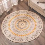 Yuvarlak halı, bohem halı, pamuklu kumaş, Hindistan, mandala, renkli, yuvarlak püsküllü halı, yatak odası, oturma odası, ev dekorasyonu, 30,180 cm