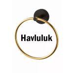 Yuvarlak Havluluk Siyah Gold Renk