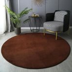 Yuvarlak kabarık yumuşak halı, 200 x 200 cm, oturma odası, mutfak, yatak odası, komodin, kaymaz, arka kısım, makinede yıkanabilir