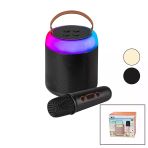 Yuvarlak Karaoke Mikrofonlubluetooth Wireless Hoparlör - Speaker Usb Şarjlı - Işıklı (5517)