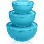 Yuvarlak Kase 3'lü Set Turkuaz Renk (0,6l 2,5l 4l)