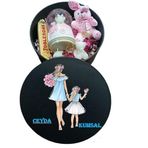Yuvarlak Kutuda Orta Boy Kar küresi & Ayıcık Mum & Anahtarlık Ayıcık &Çikolata RWRW42545445