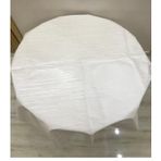 Yuvarlak Masa Örtüsü, Astarlı Muşamba, 140 cm Çap, krem