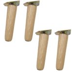 Yuvarlak Meşe Masif Ahşap Masa Ayakları 4'lü Set Konik Eğim Yedek Mobilya Ayağı Kahve Yemek Masası Kanepe TV Dolabı Dolap Osmanlı Loveseat Şifonyer Sandalye Kendin Yap 12 cm/4,7 inç Ayaklar Arttırma