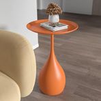 Yuvarlak Metal Sehpa Tepsi Üstü Küçük Modern Sehpa ve Yatak Odası İçin Gece Sehpası Kolay Montajlı Kanepe Sehpası Benzersiz Turuncu Kaplama