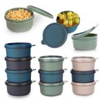 Yuvarlak Mini Saklama Kabı Küçük Sızdırmaz Kapaklı Çok Renkli Pratik Amaçlı Kap Erzak Çerez Piknik Gıda (12, Set 1, Yuvarlak)