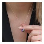 Yuvarlak Mistik Topaz Taşlı Rose Gold Kaplama Gümüş Kolye