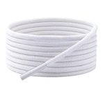 Yuvarlak Mumlu Ayakkabı Bağcığı, Casual, Bot, Klasik ve Spor Ayakkabılar İçin Bağcık, 1 Çift (Beyaz, 90 cm)