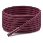 Yuvarlak Mumlu Ayakkabı Bağcığı, Casual, Bot, Klasik ve Spor Ayakkabılar İçin Bağcık, 1 Çift (Bordo, 80 cm)