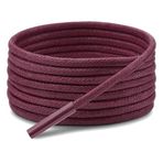 Yuvarlak Mumlu Ayakkabı Bağcığı, Casual, Bot, Klasik ve Spor Ayakkabılar İçin Bağcık, 1 Çift (Bordo, 90 cm)