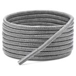 Yuvarlak Mumlu Ayakkabı Bağcığı, Casual, Bot, Klasik ve Spor Ayakkabılar İçin Bağcık, 1 Çift (Gri, 120 cm)