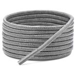 Yuvarlak Mumlu Ayakkabı Bağcığı, Casual, Bot, Klasik ve Spor Ayakkabılar İçin Bağcık, 1 Çift (Gri, 90 cm)