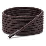 Yuvarlak Mumlu Ayakkabı Bağcığı, Casual, Bot, Klasik ve Spor Ayakkabılar İçin Bağcık, 1 Çift (Koyu Kahve, 80 cm)