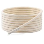 Yuvarlak Mumlu Ayakkabı Bağcığı, Casual, Bot, Klasik ve Spor Ayakkabılar İçin Bağcık, 1 Çift (Krem, 150 cm)