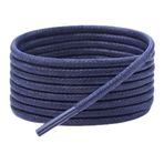 Yuvarlak Mumlu Ayakkabı Bağcığı, Casual, Bot, Klasik ve Spor Ayakkabılar İçin Bağcık, 1 Çift (Lacivert, 150 cm)