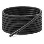 Yuvarlak Mumlu Ayakkabı Bağcığı, Casual, Bot, Klasik ve Spor Ayakkabılar İçin Bağcık, 1 Çift (Siyah, 100 cm)