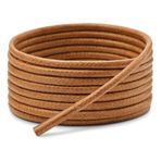 Yuvarlak Mumlu Ayakkabı Bağcığı, Casual, Bot, Klasik ve Spor Ayakkabılar İçin Bağcık, 1 Çift (Taba, 80 cm)