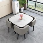 Yuvarlak Mutfak Yemek Masası Seti - 1 Yuvarlak Masa ve 4 Sandalyeli 5 Parça - Yemek Odası Mutfak Konferansı ve Toplanma Alanı için Çok Yönlü 70x75 cm (27,5x29,5 inç)