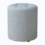 Yuvarlak Osmanlı Tabure, Giriş Salonu Oturma Odası Yatak Odası için Büyük Yastıklı Koltuk, Ahşap Makyaj Masası Taburesi, 30 cm Çap, Taşıma Kapasitesi 330 lbs. Açık Camgöbeği Rengi