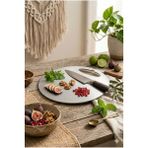 Yuvarlak Paslanmama Garantili Antibakteriyel Kesim Panosu, 1.5mm 26cm Sağlıklı Çelik Kesme tahtası