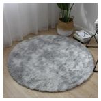 Yuvarlak Peluş Halı Shaggy Kabarık Halılar Oturma Odası Yatak için Gökkuşağı Yumuşak Halı Çocuk Odası Mat Deve 120X120cm