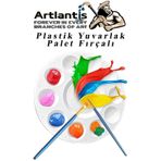 Yuvarlak Resim Paleti Fırçalı 1 Paket 10 Hazneli Boya Paleti Sanatsal Boyalar İçin Palet Akrilik Boya Yağlı Boya Guaj Boya Fırçalı